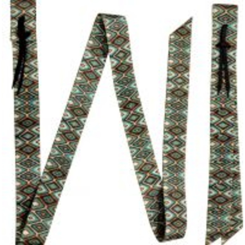 #177689: Showman Premium Quality Southwest Print Nylon tie strap and Off Billet set