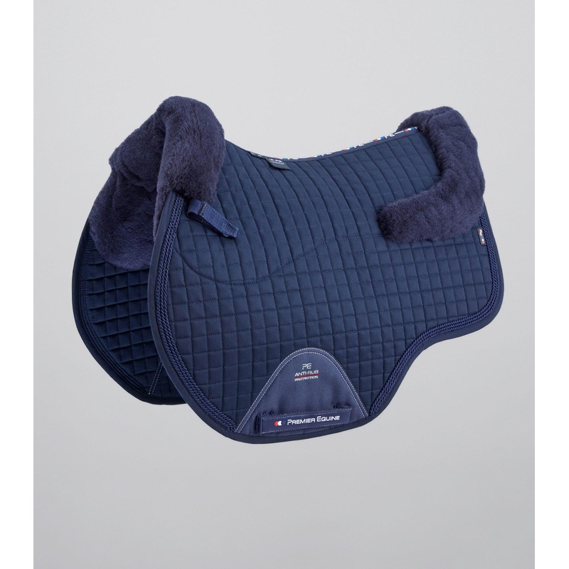 Close Contact Merino Wool European Saddle Pad – GP/Jump Square Navy/Navy Wool