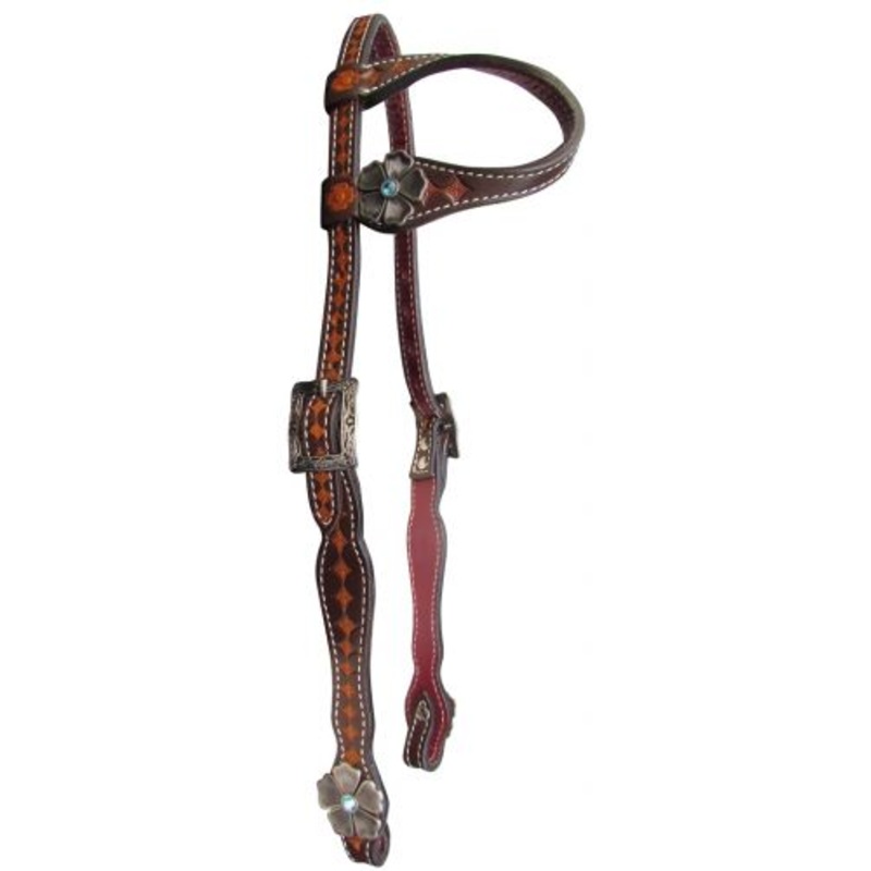 #14084: Showman Argentina cow leather single ear headstall