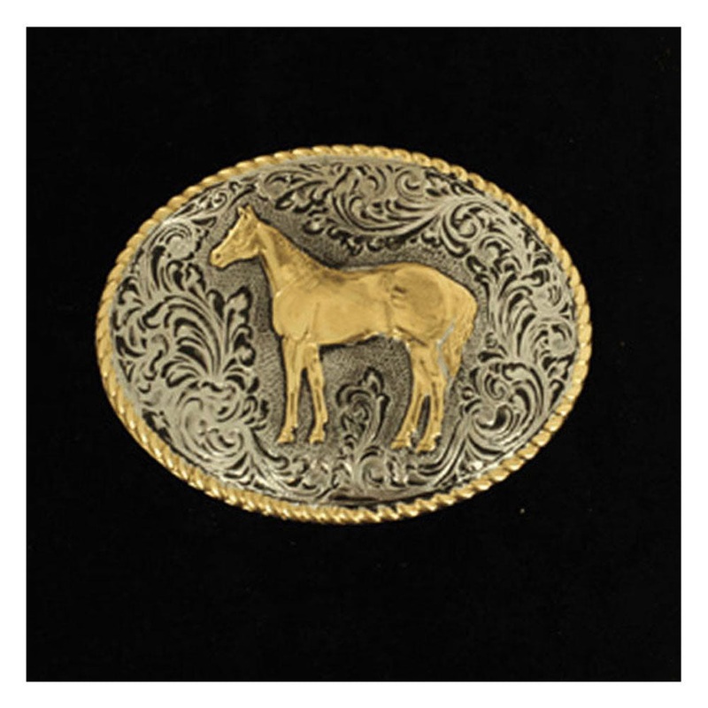37404 Nocona Men’s Gold Horse Belt Buckle