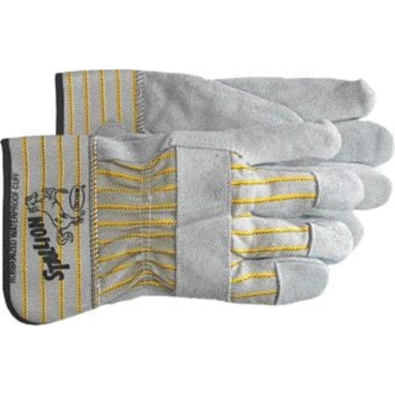 12 Pair of Stallion Split Leather gloves with Safety Cuff