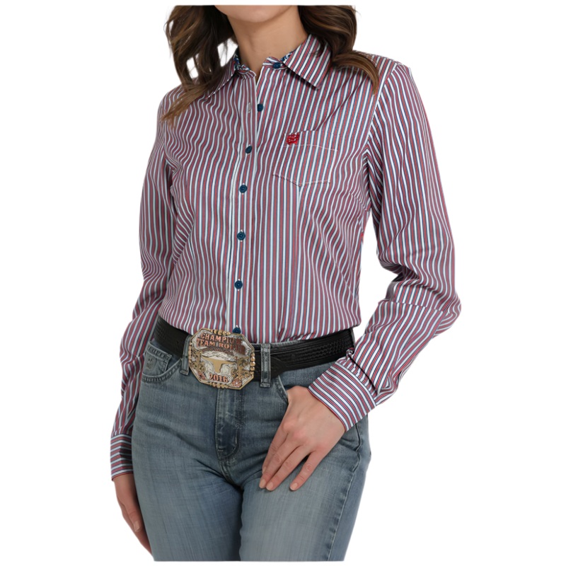 MSW9164249 Cinch Women’s Long Sleeve Western Button Up Shirt – Multicolor Stripe