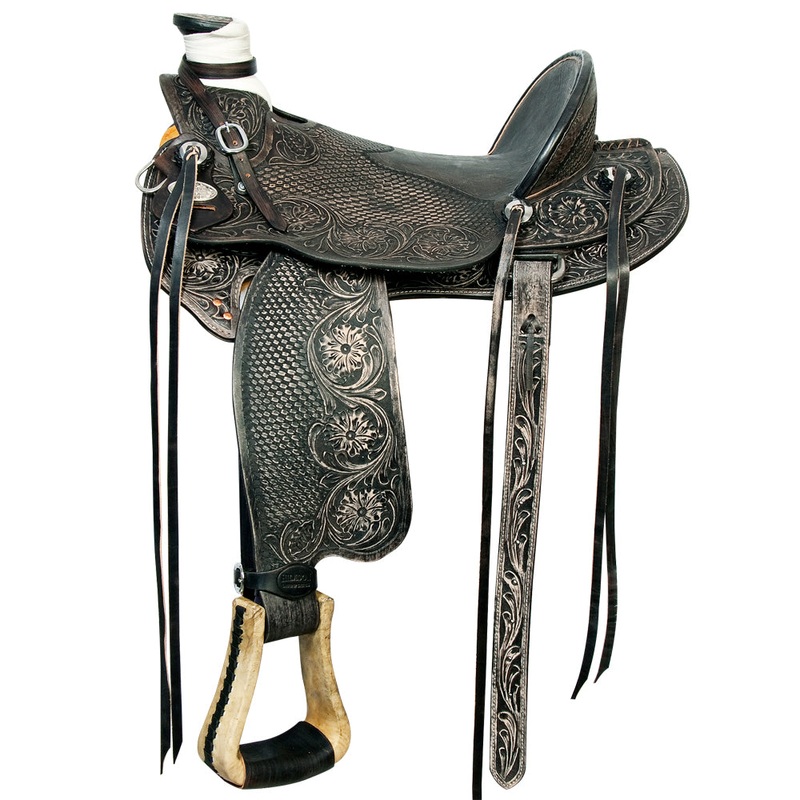 Western Horse Wade Saddle American Leather Ranch Roping Antique Black