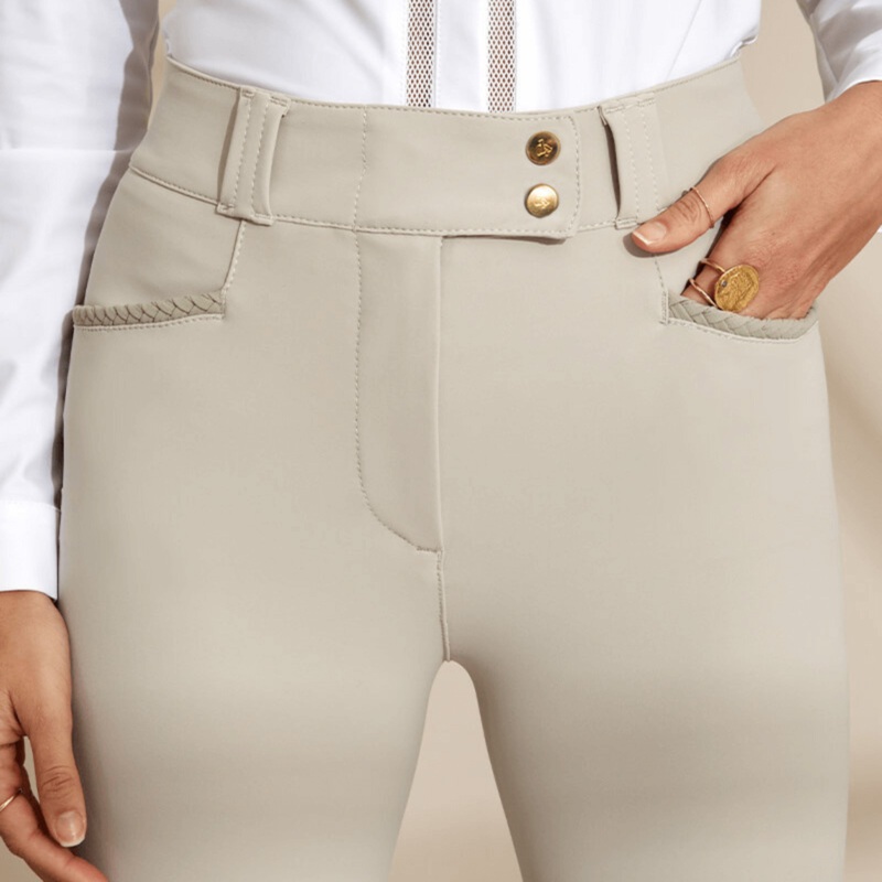 Dada Sport Kit New Ladies Shaping Riding Pants Knee Grip, Beige