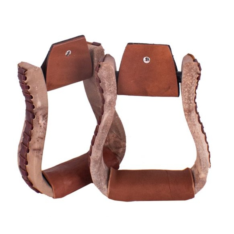 #EE-5101: Showman  Natural Rawhide Argentina Cow Leather Stirrups