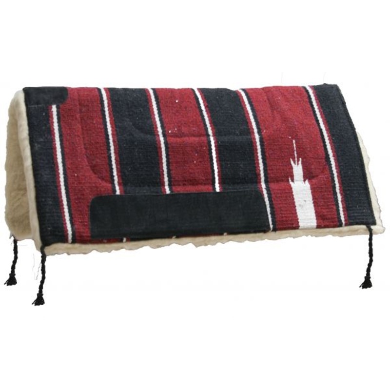 #6114M: 30″ X 30″ Economy stylenavajo pad with leather wear leathers and fleece bottom
