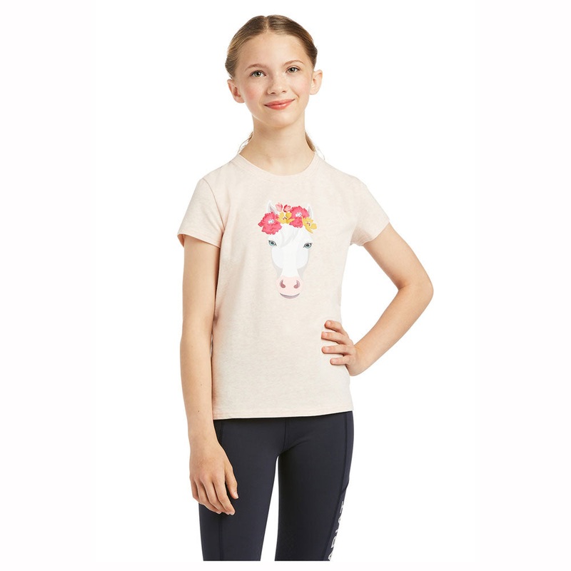 10039646 Ariat Youth Wonderful Dream Short Sleeve T-Shirt – Heather Pink