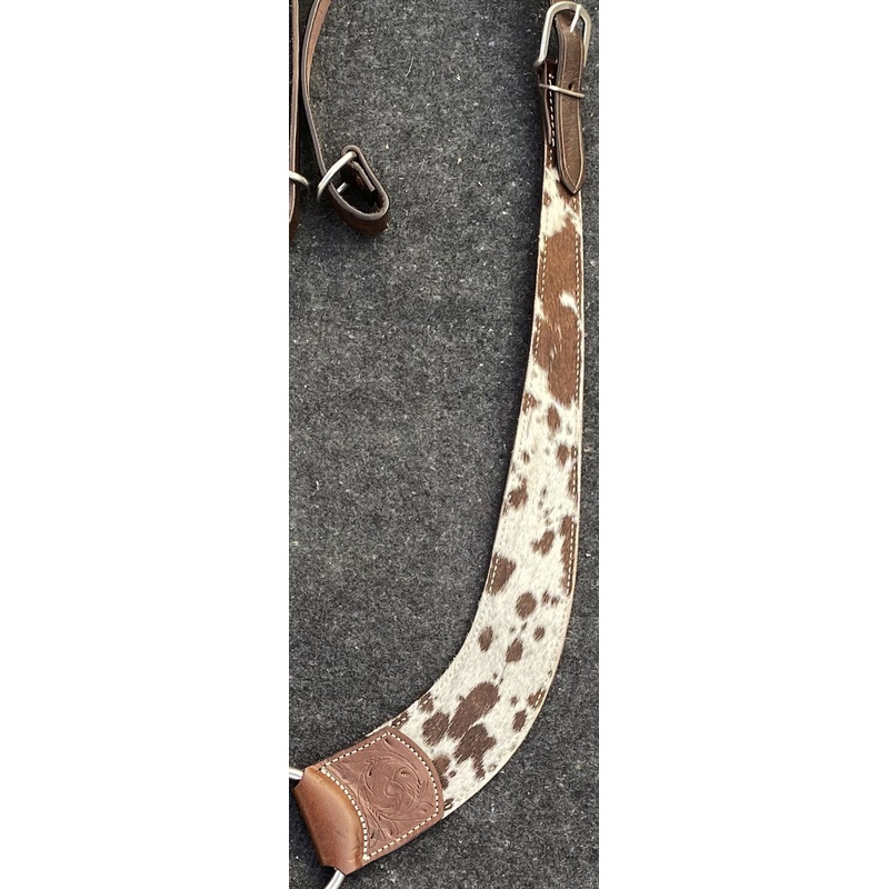 Showman  Leather hair on cowhide pulling collar