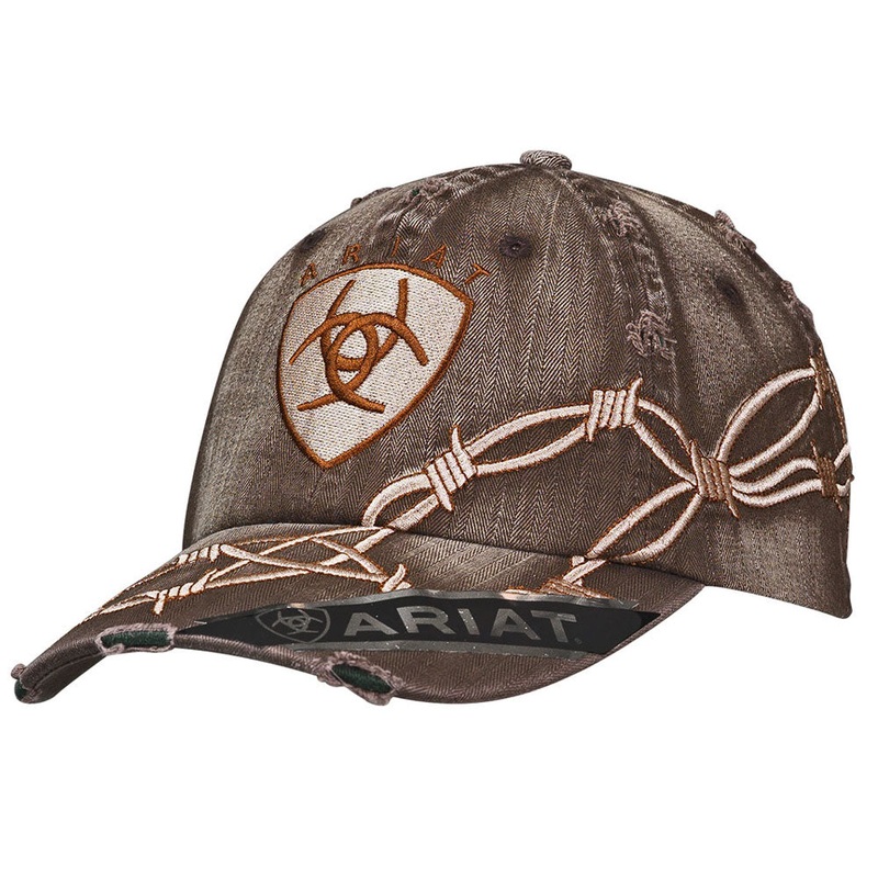 1509802 Ariat Men’s Barbwire Ball Cap-Brown
