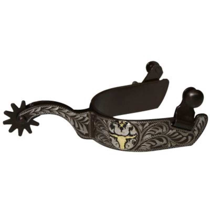 #2589144: Showman Antiqued brown spur with longhorn concho