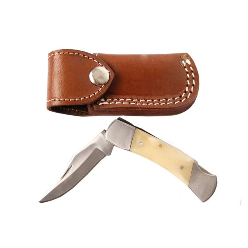Wild Turkey handmade folder knife with bone handle