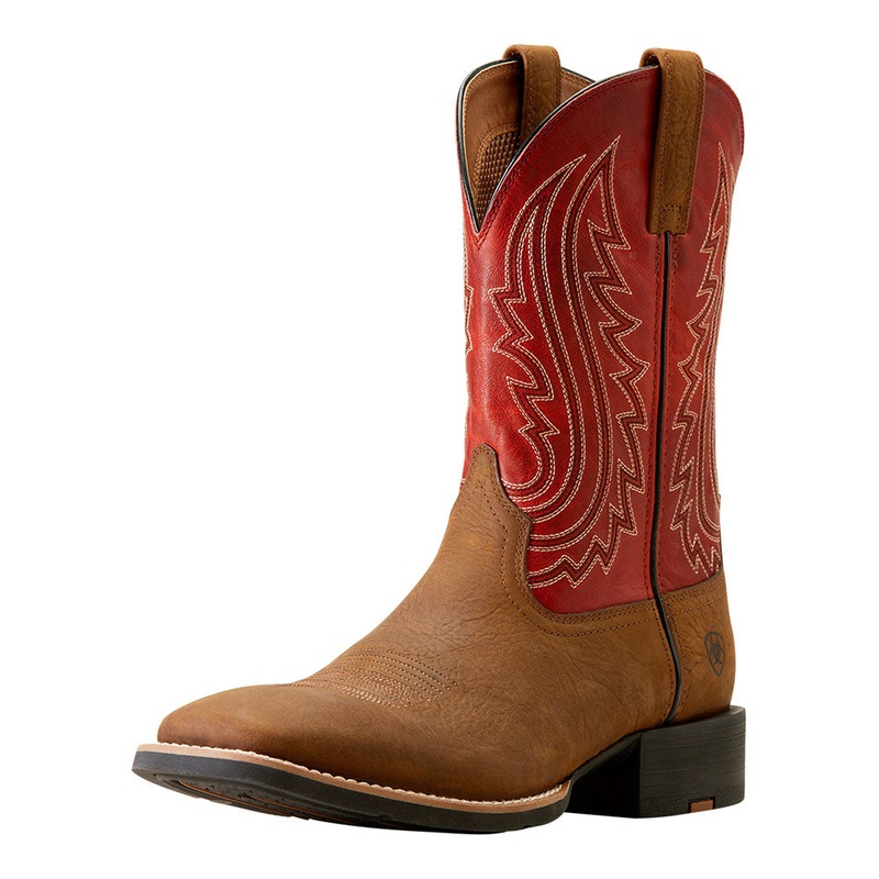 10050934 Ariat Men’s Sport Big Country Cowboy Boot – Willow Branch/Bright Red