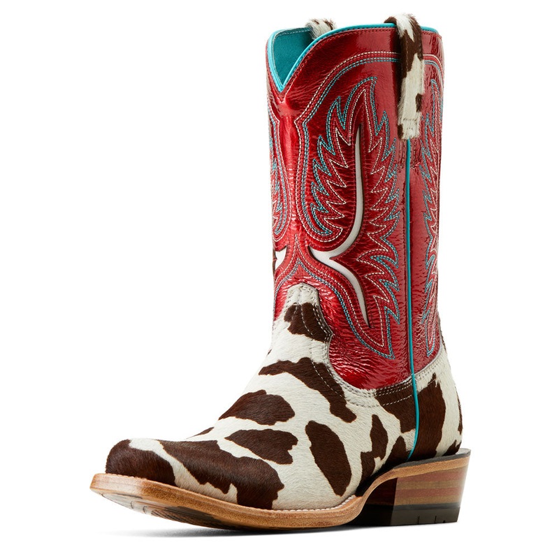 10051020 Ariat Women’s Futurity Colt Western Boot – Cowtown Hair On/Ruby Red