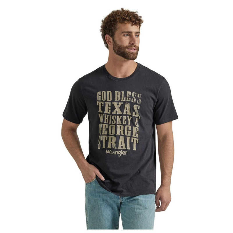 112347212 Wrangler Men’s George Strait Short Sleeve T-Shirt – Jet Black