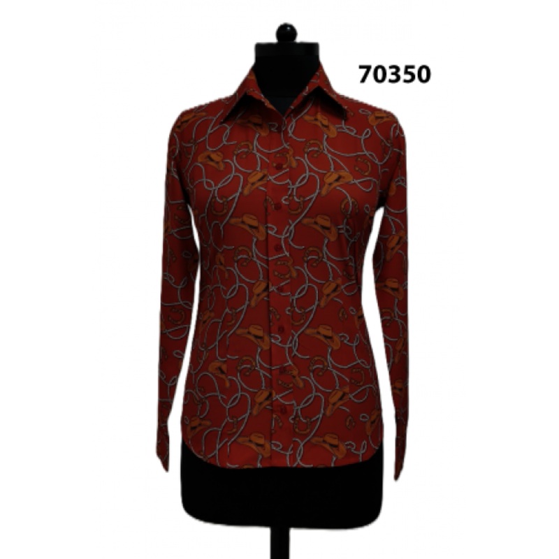 2025 Ladies Western Shirt- RUST COWBOY HAT- FREE SHIPPING