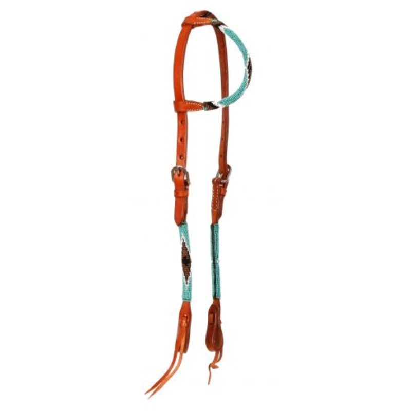 #74060: Showman Beaded one ear headstall