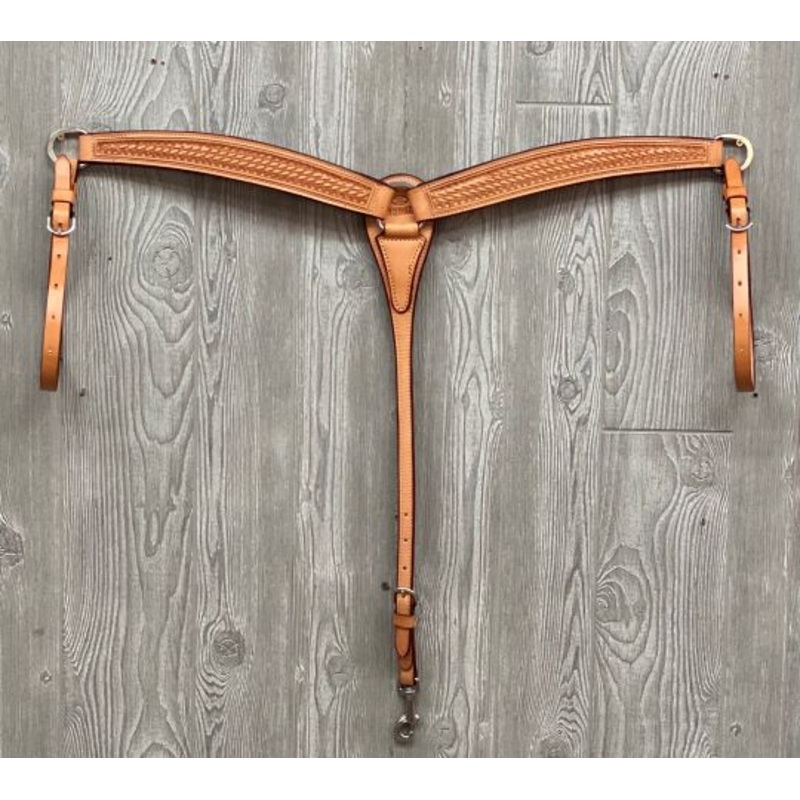 Breast strap, basket, dbl border w/ss hdwr.