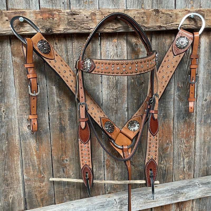 Ranchy Roughout Browband & Breastcollar Tack Set #BBBC479