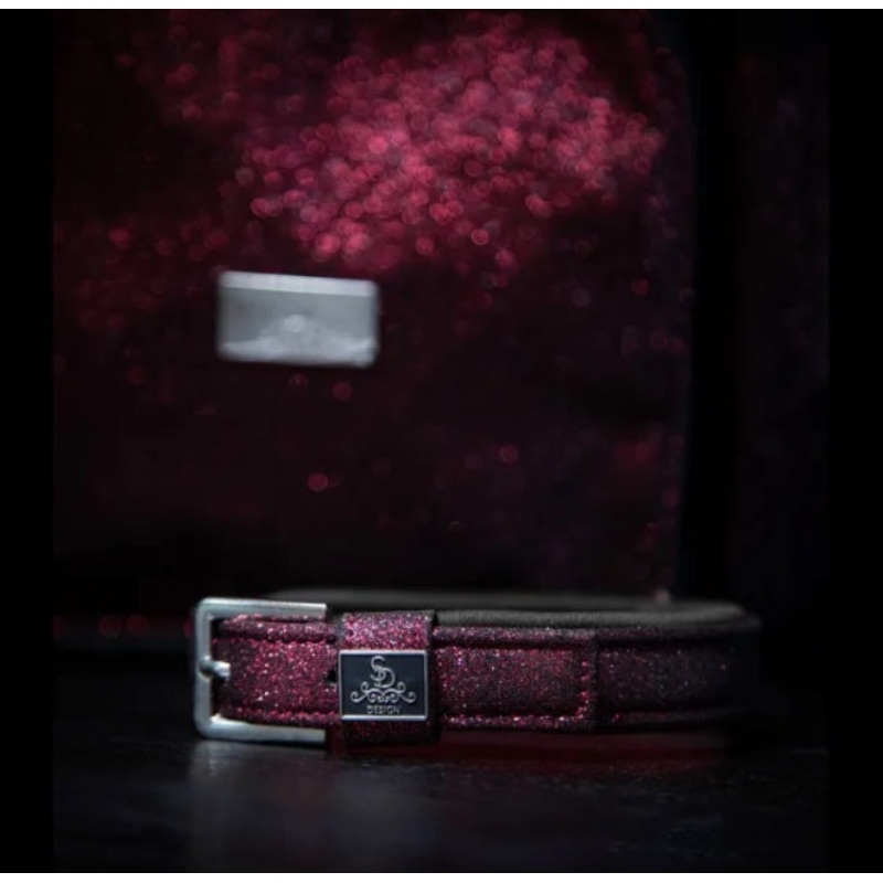 SD Hollywood Glam Dog Collar – Burgundy