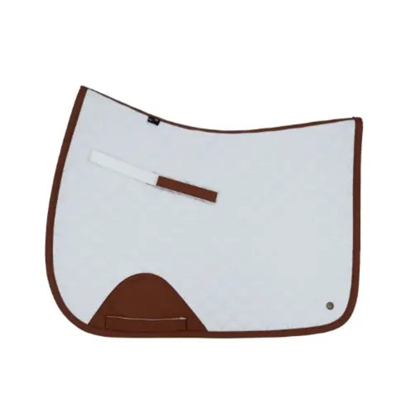 16 Cypress White & Cognac Saddle Pad
