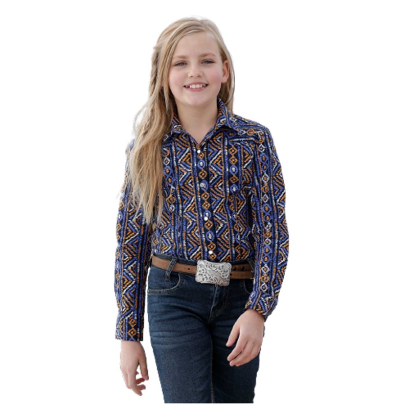 CTW8040003 Cruel Girl Girls’ Southwestern Print Snap Shirt