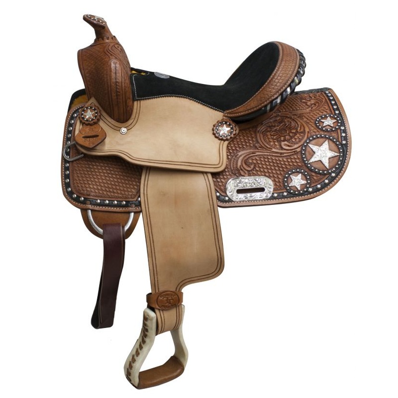 #512813: 13″ Double TBarrel style saddle with star skirt