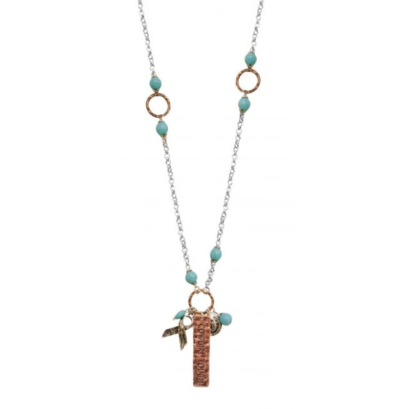 Cowgirl Tough copper pendant necklace
