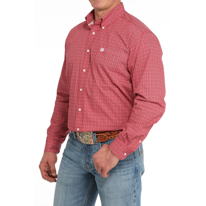 Men’s Cinch Red L/S Print