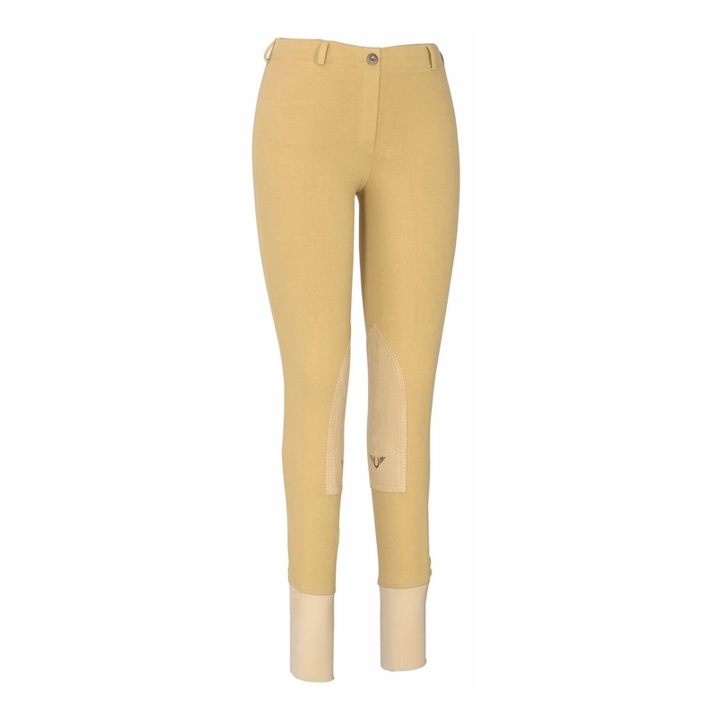 TuffRider Ladies Cotton Lowrise Pull-On Knee Patch Breeches