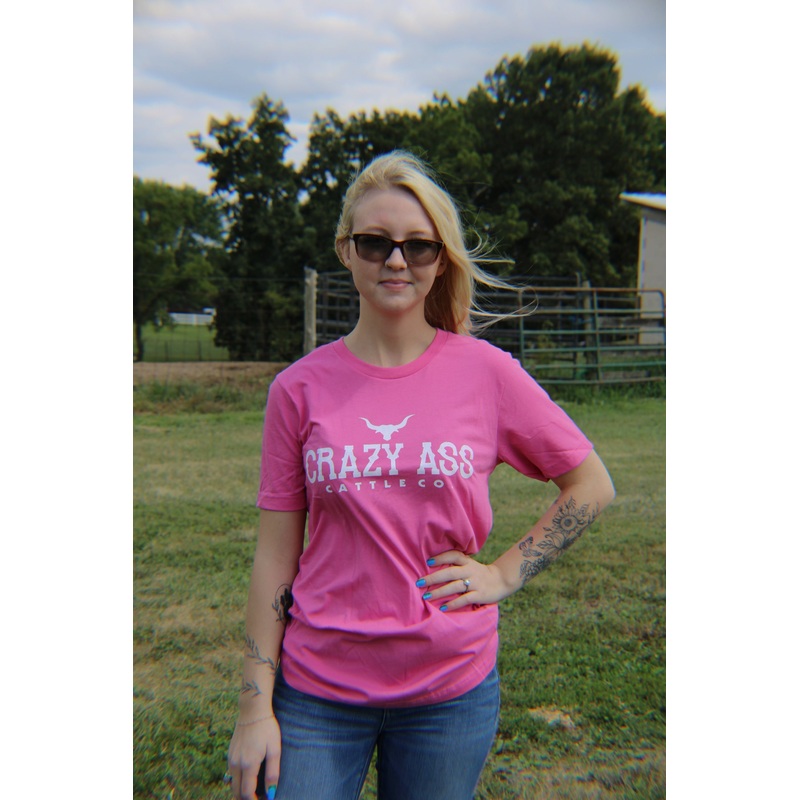 Crazy A** Cattle Co. Tee ~ Pink