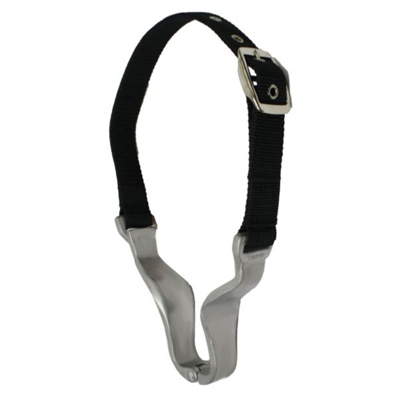#522086: Showman  Cribbing collar is constructed of aluminum with a nylon strap