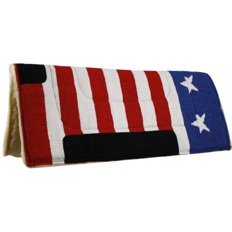 #6129M: 30″ x 32″ American flag pad with suede wear leathers