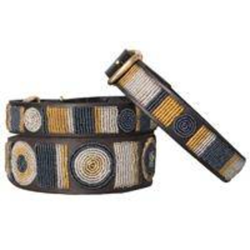 “Metallic Circle of Life” Beaded Dog Collar