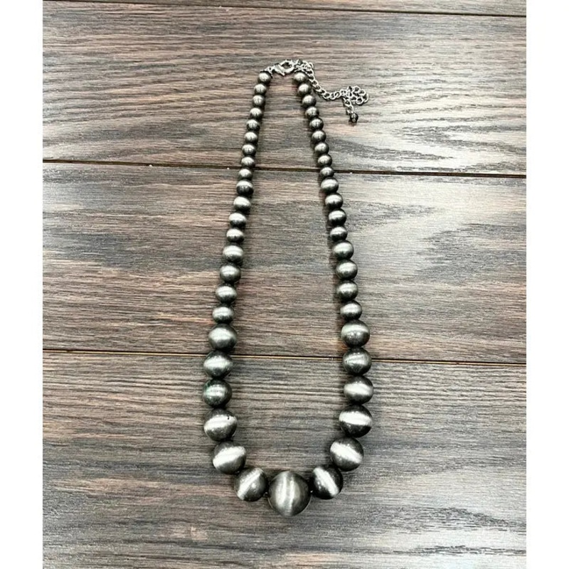 Big Graduated Navajo Bead Necklace