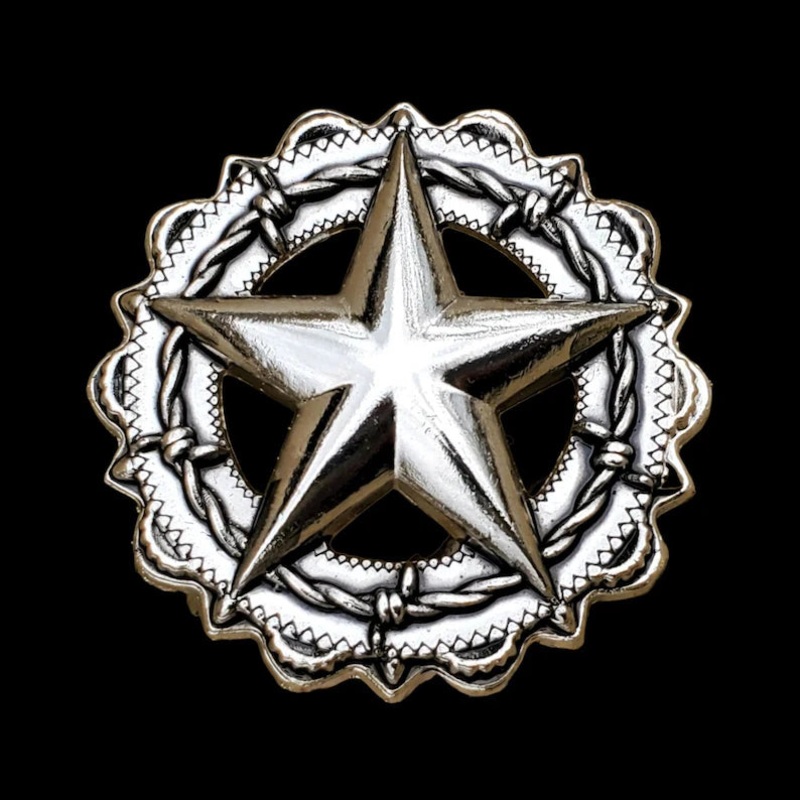 1-1/2″ Texas Star w/Barbwire Screw-back Concho
