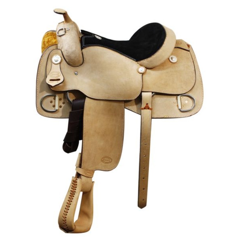 16″, 17″ Showman Full Rough Out Leather Training Saddle