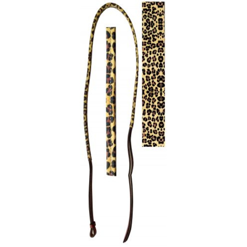 #176995: Showman 4ft Leather over & under with leather cheetah print overlay