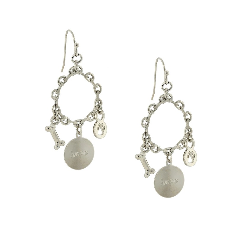 1928 Jewelry Hope Paw Bone Drop Earrings