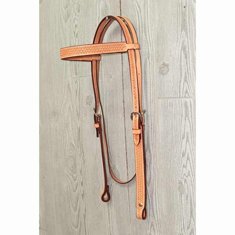 Brow Headstall, Basket W/ Ss Hardware