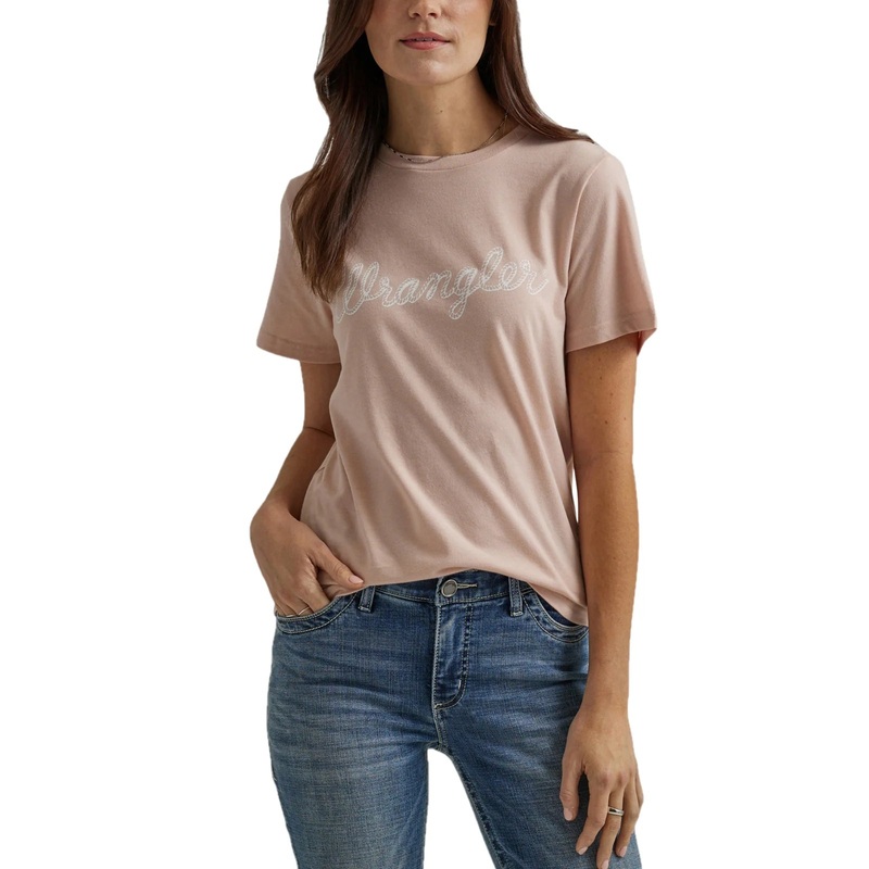 Ladies Wrangler Logo Tee ~ Peach~ Only 2xl