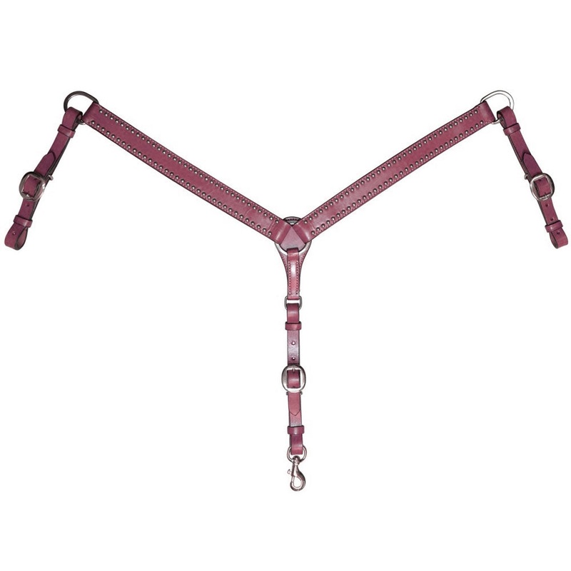 4281-5201 Circle Y 1.5 Inch Breast Collar With Spot Accents- Walnut