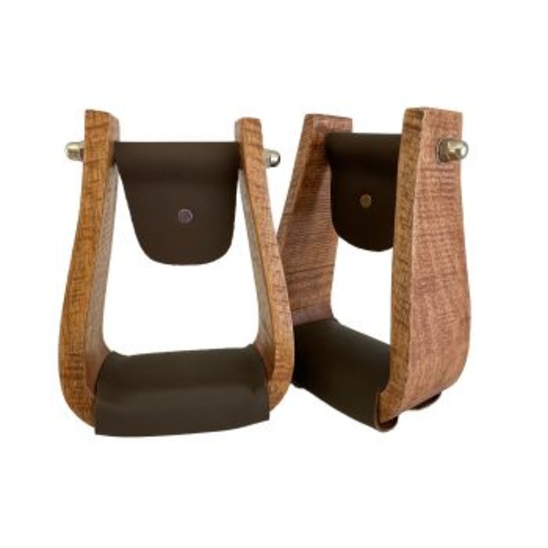 #8103: Showman  Wooden stirrup with leather foot pad
