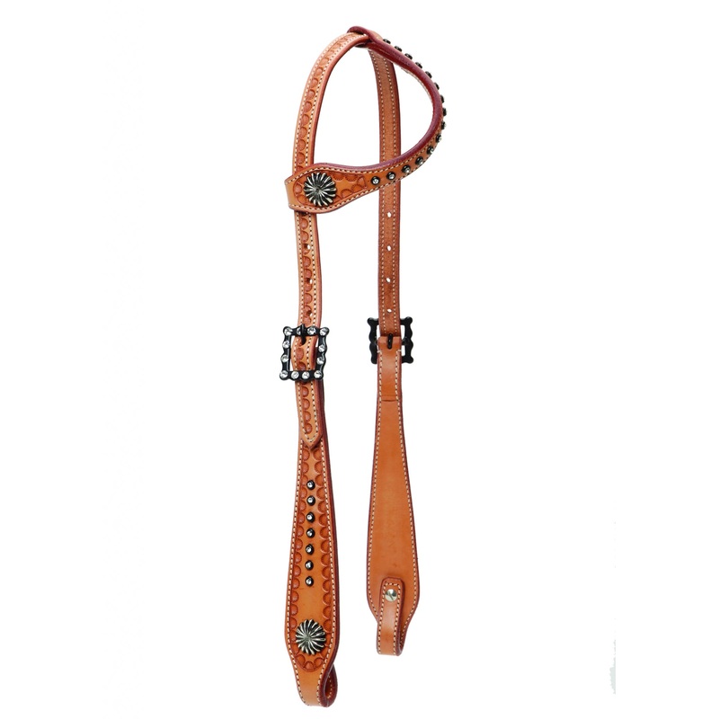 Colorado Saddlery Starburst Slip Ear Headstall With Rhinestones