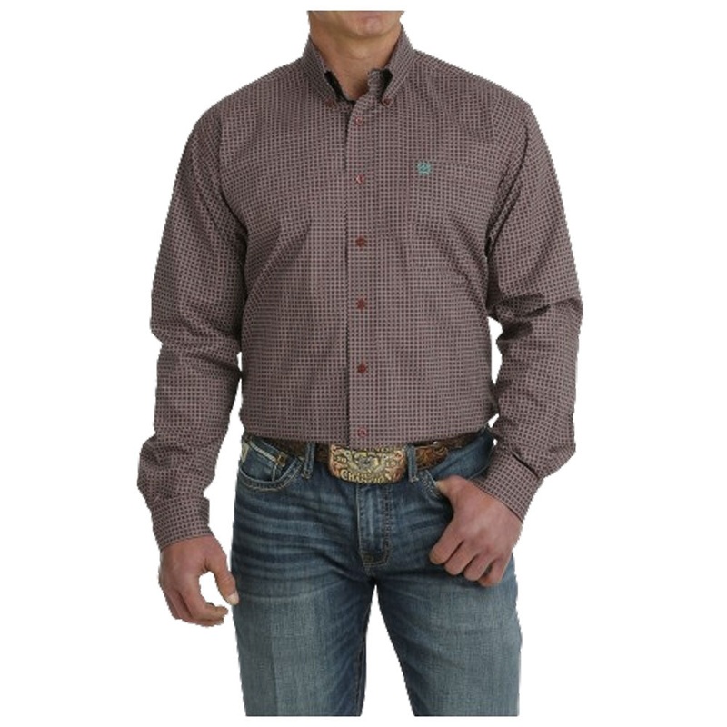 MTW1105710 Cinch Men’s Long Sleeve Buttondown Shirt – Burgundy