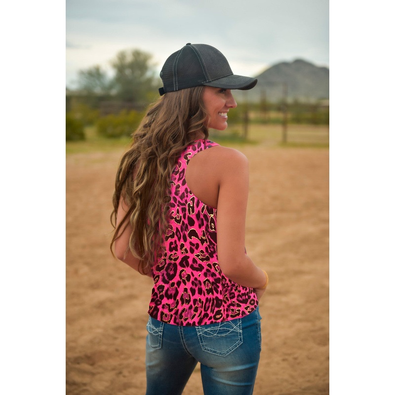 *NEW STYLE* Flowy Tank Top (Hot Pink Leopard Lightweight Stretch Jersey)- FREE SHIPPING