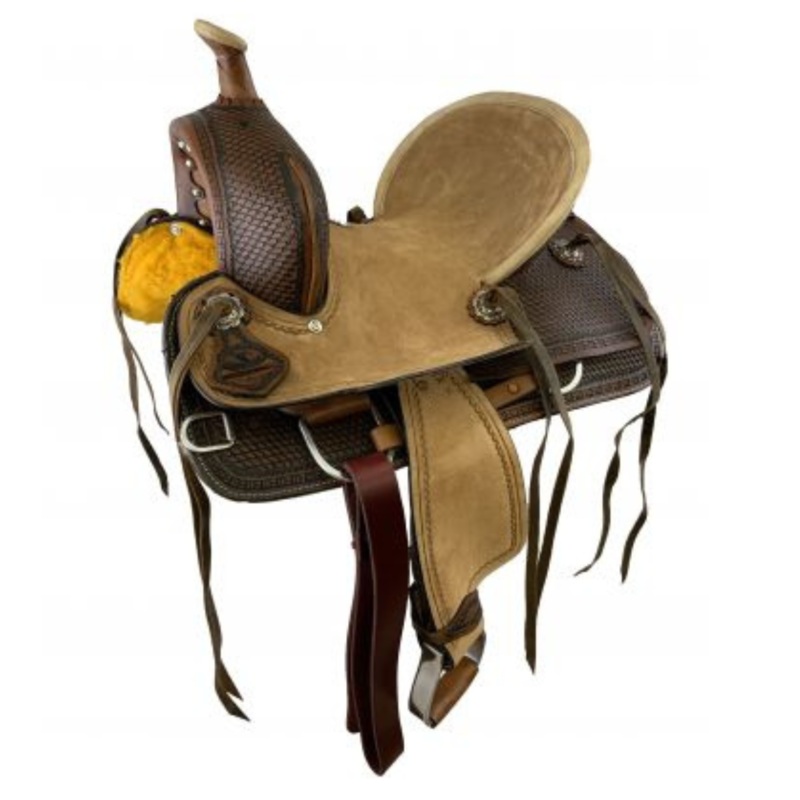 10″, 12″ DOUBLE T  YOUTH HARD SEAT BARREL SADDLE W/ DEEP SEAT