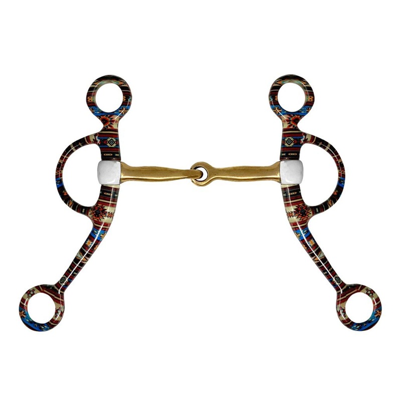 Showman Southwest Print Copper Argentine Snaffle Bit