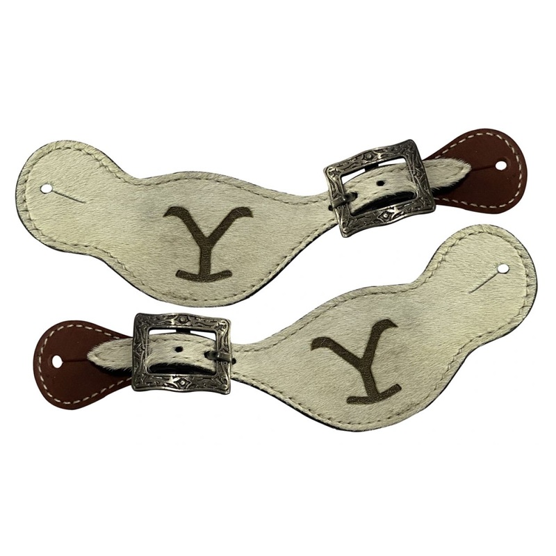 “Y” branded cowhide spur straps