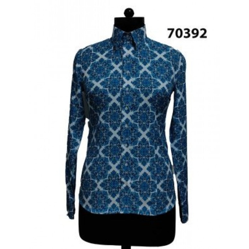 2025 Ladies Paisley Print Show Shirt – SKY BLUE- FREE SHIPPING