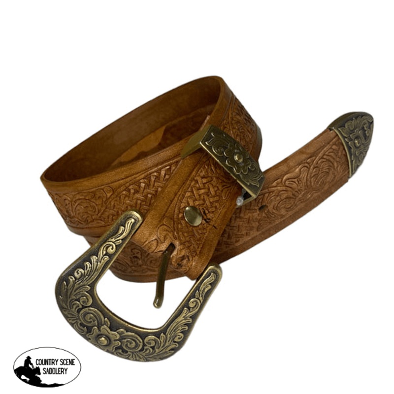 A8239 – 38″ Hand Tooled Leather Belt